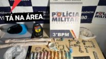 Polícia Militar prende três homens com explosivos e porções de drogas