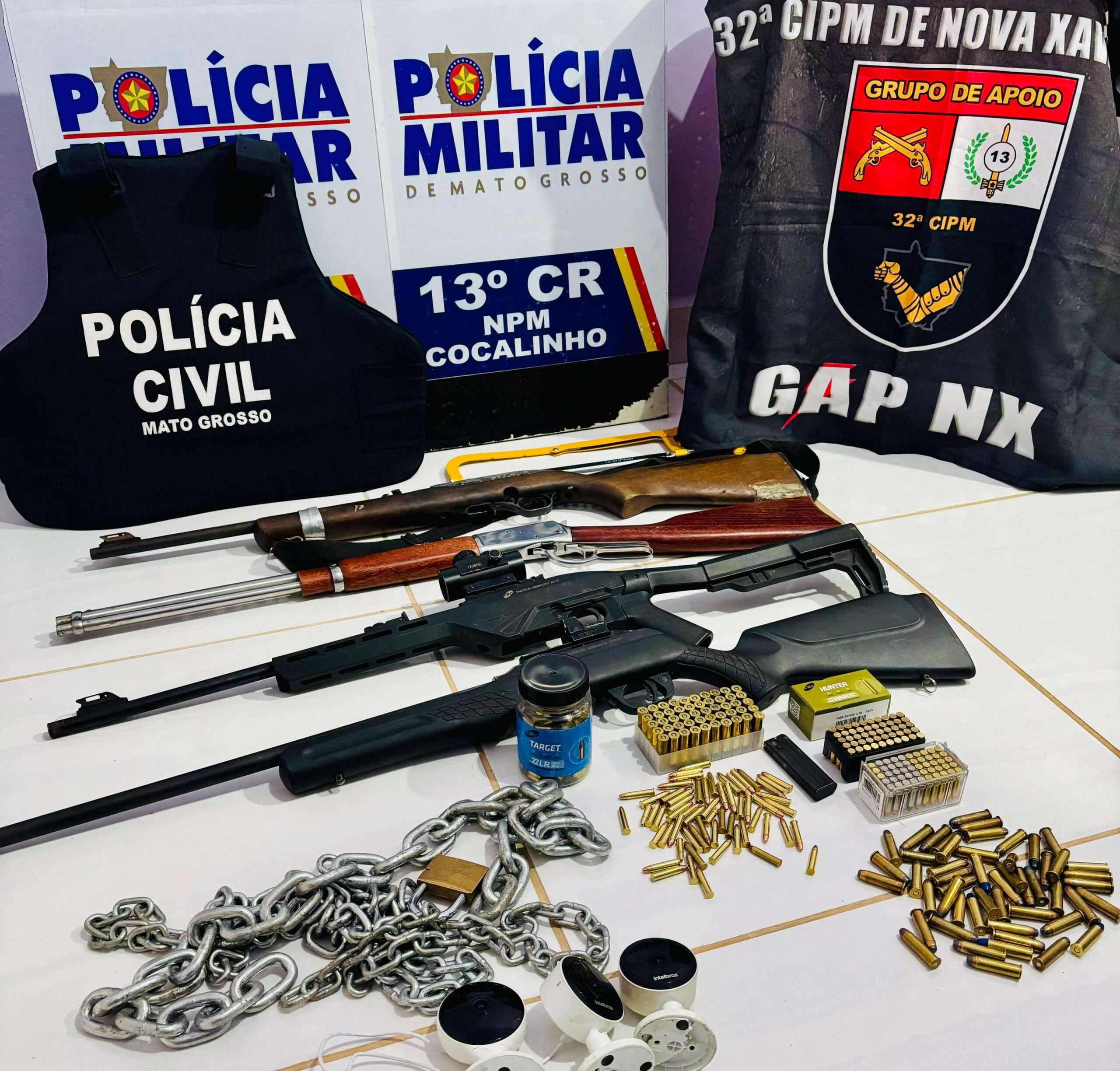 Policiais de MT frustram 57ª invasão de terras, prendem seis suspeitos e apreendem arsenal de armas