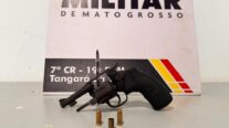 Polícia Militar prende homem com revólver e munições em Tangará da Serra