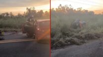 Acidente entre carro e caminhonete deixa quatro feridos na Estrada da Guia em Cuiabá