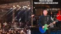 Estrutura cai durante show de Amado Batista e assusta foliões em festa junina na Bahia
